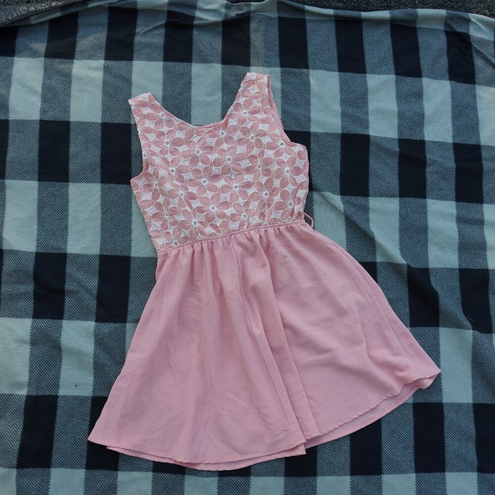 Pink Lace Flower Papaya Dress